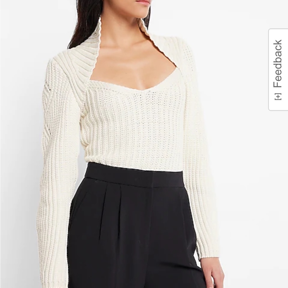 Women's Express Ribbed Scoop Neck Long Sleeve Sweater